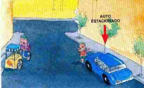 Imagen de la pregunta 3: Mire el dibujo. ¿Cuál es el peligro al que usted debe estar más atento(a)?