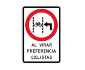 Preferencia ciclistas al virar izquierda