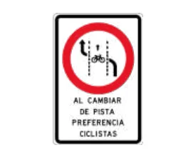 Preferencia ciclistas al cambiar de pista