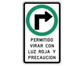 Permitido virar derecha con luz roja