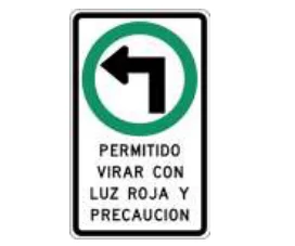 Permitido virar izquierda con luz roja
