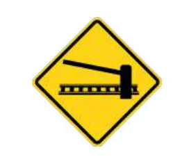 Cruce ferroviario a nivel con barreras